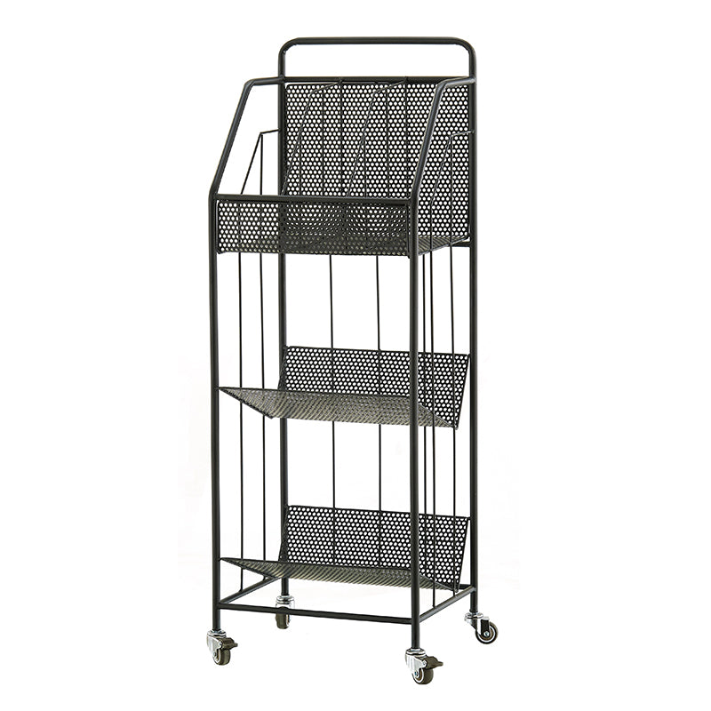 3-Shelf Metal Geometric Bookshelf Contemporary Closed Back Book Shelf,39" H x 11" W