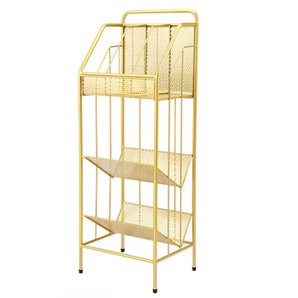 3-Shelf Metal Geometric Bookshelf Contemporary Closed Back Book Shelf,39" H x 11" W