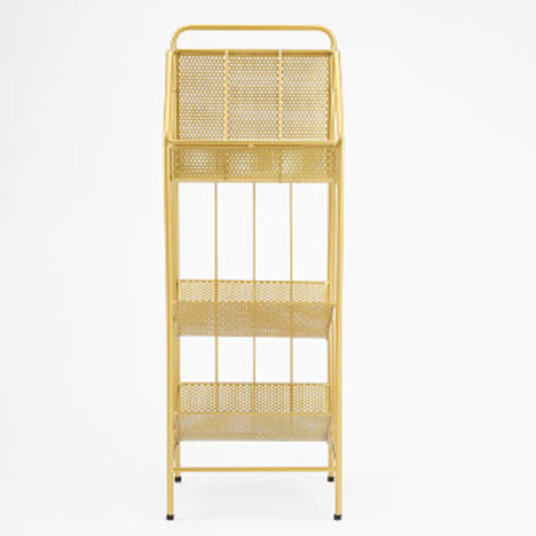 3-Shelf Metal Geometric Bookshelf Contemporary Closed Back Book Shelf,39" H x 11" W