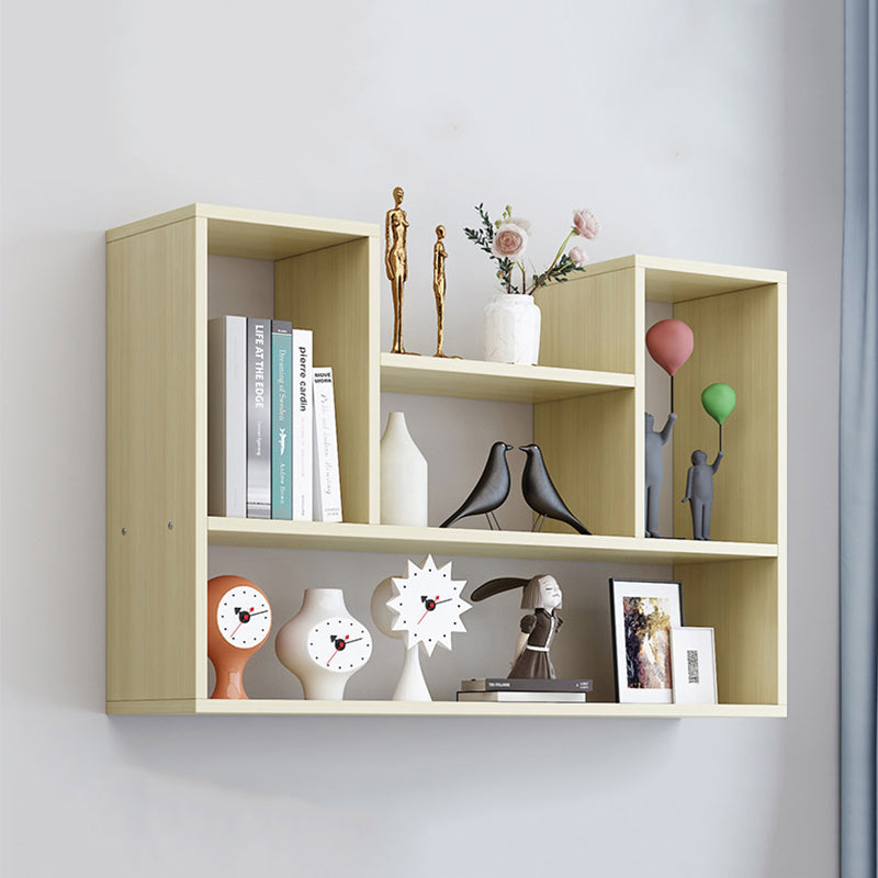 Wall Mounted Bookshelf Contemporary Style Bookcase for Study Room and Office