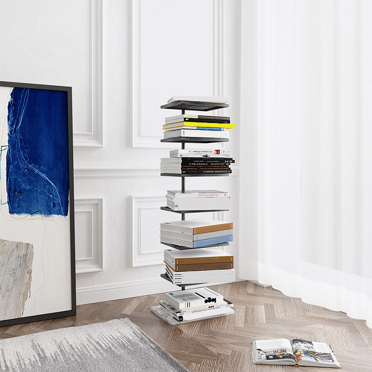 Contemporary Style Bookshelf Invisible Open Back Bookcase for Home and Office
