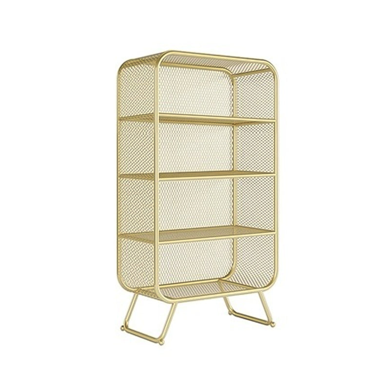 Glam Style Bookshelf Metal Closed Back Shelf Bookcase for Home Use