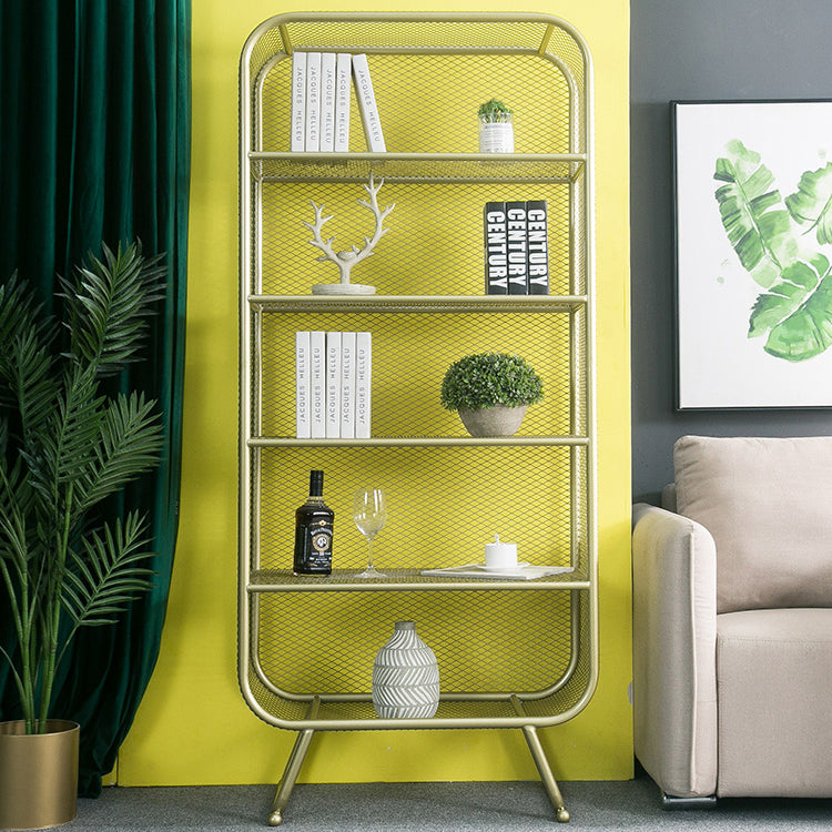 Glam Style Bookshelf Metal Closed Back Shelf Bookcase for Home Use