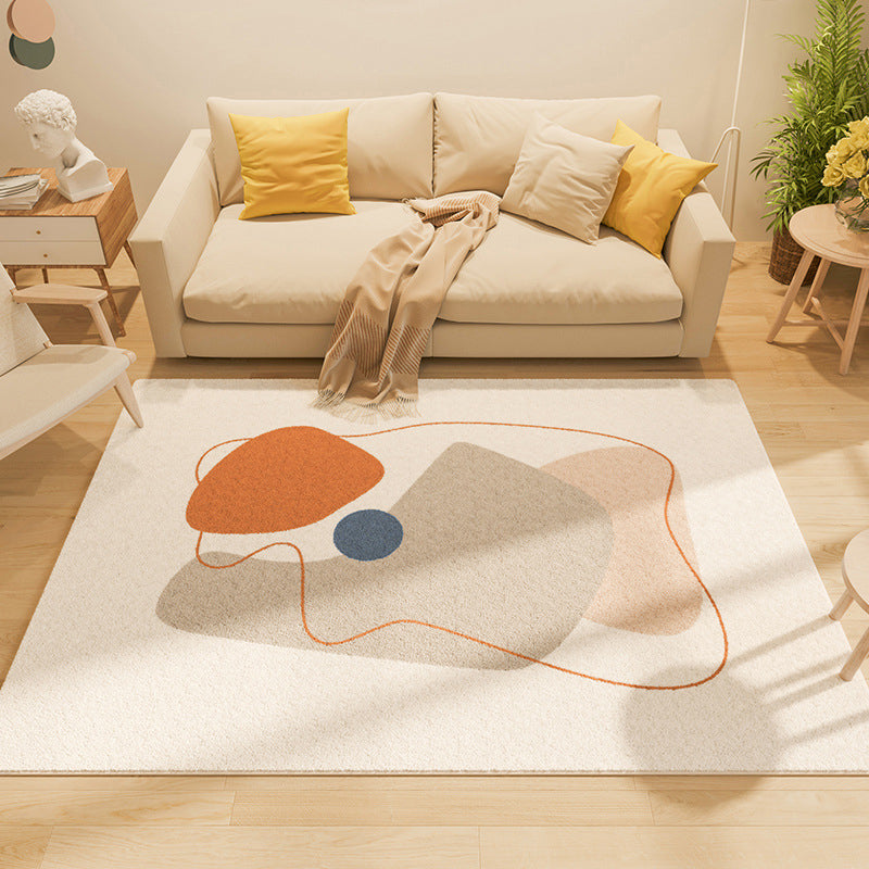 Orange Nordic Carpet Polyester Contrast Color Carpet Washable Carpet for Home Decor