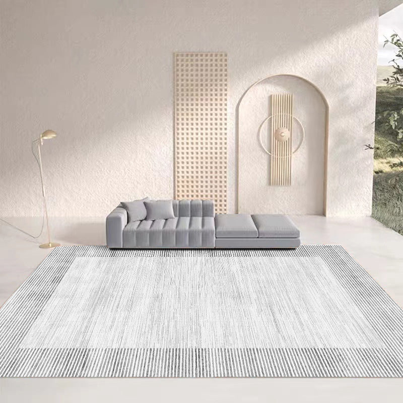 Light Grey Modern Carpet Polyester Striola Carpet Stain Resistant Carpet for Home Decor