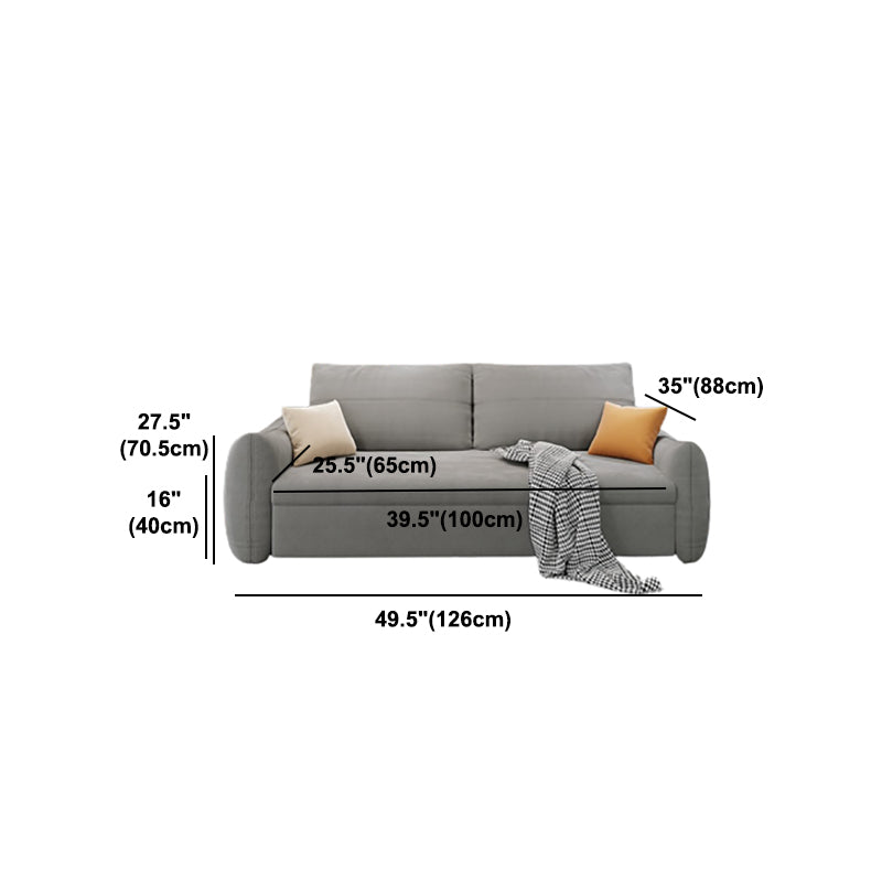 Contemporary Square Arm Standard Stain Resistant Sofa Bed in Grey