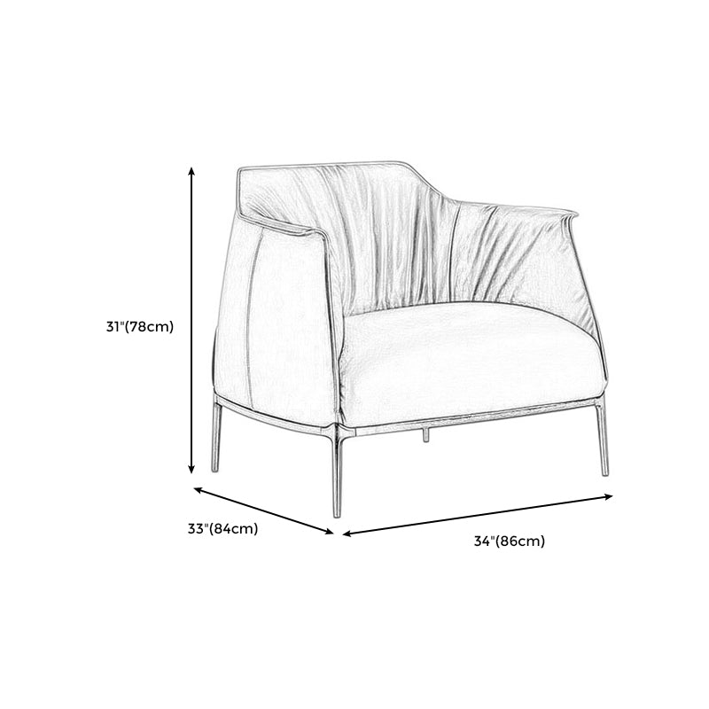 33.86"L x 33.06"W x 30.71"H Modern Tight Back Flared Arms  Barrel Chair