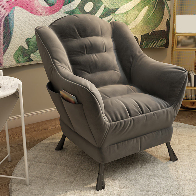 Sewn Pillow Back Arm Chair Sloped Arms Accent Chair,  27.56" W √ó 27.56" L √ó 33.46" H