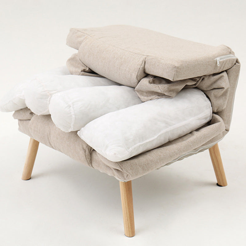 29.52"Wide Cotton Blend Arm Chair with Basic Four Legs Pillow Back  Armchair