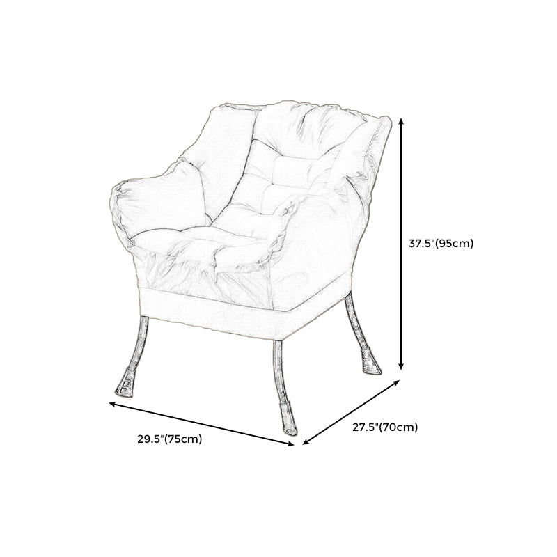 29.53"L x 27.56"W x 37.4"H Modern Sewn Pillow Back Sloped Arms  Chair