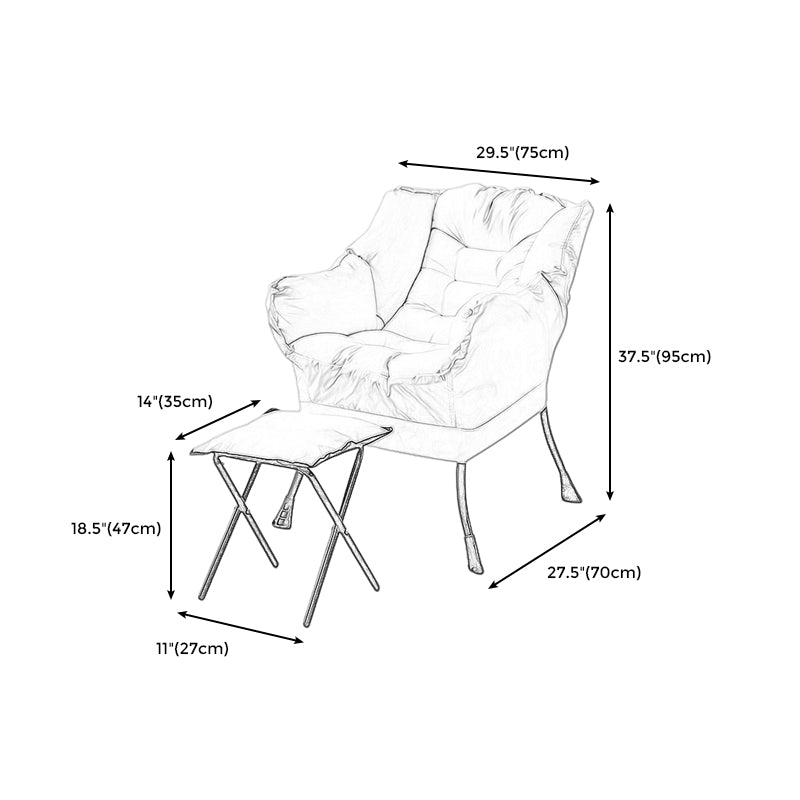 29.53"L x 27.56"W x 37.4"H Modern Sewn Pillow Back Sloped Arms  Chair