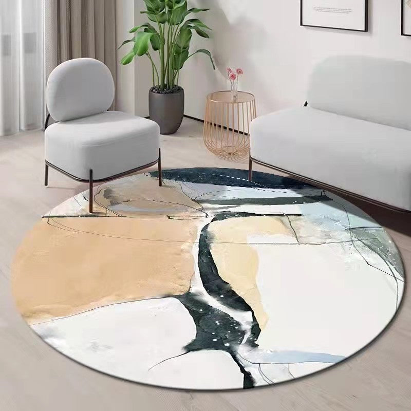 Brown Simple Rug Polyester Pattern Indoor Rug Stain Resistant Rug for Living Room