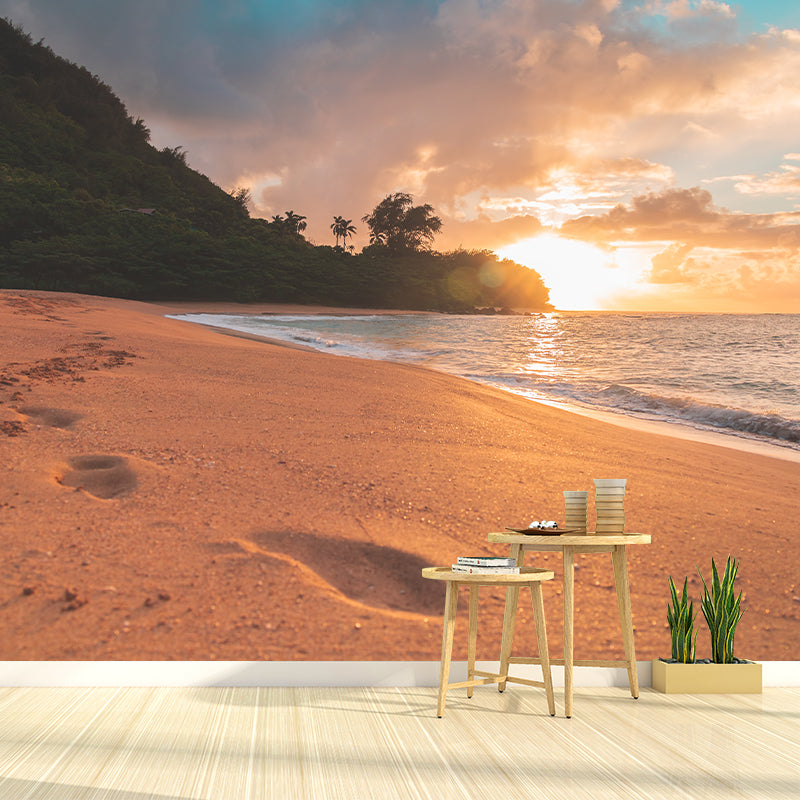 Photography Decorative Modern Sea Beach Wallpaper Indoor Room Wallpaper