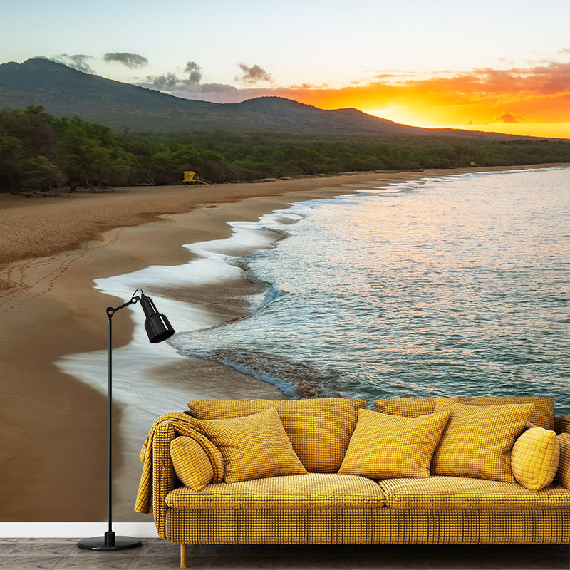 Sea Beach Photography Wallpaper Modern Living Room Wall Mural