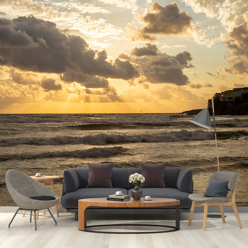 Photography Modern Wallpaper Sea Beach Living Room Wall Mural