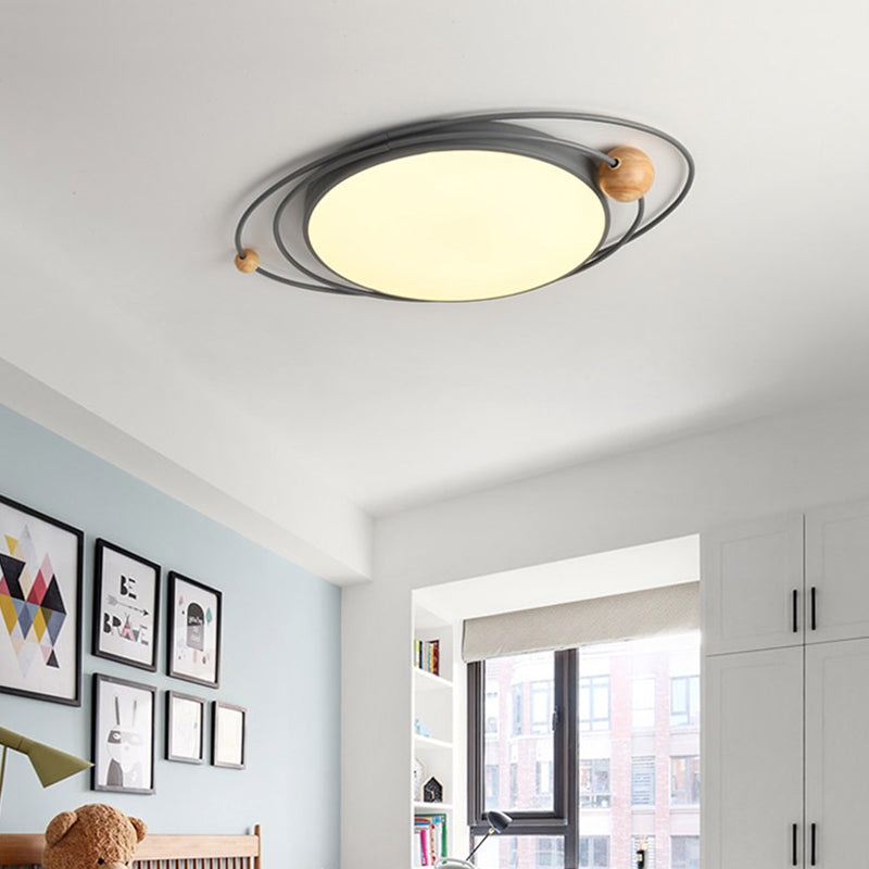 Modern Style Round Flush Mount Lamp Metal 1 Light Flush Mount Fixture