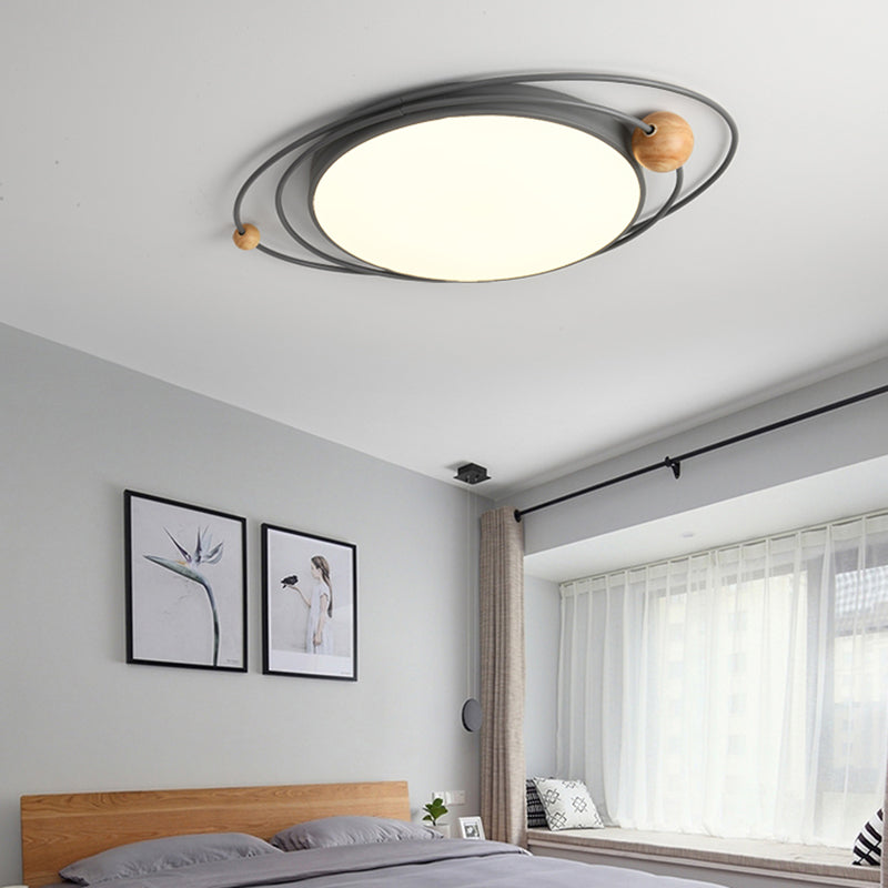 Modern Style Round Flush Mount Lamp Metal 1 Light Flush Mount Fixture