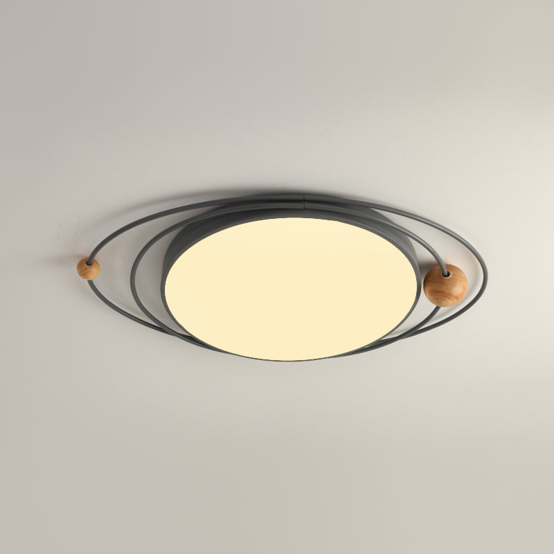 Modern Style Round Flush Mount Lamp Metal 1 Light Flush Mount Fixture