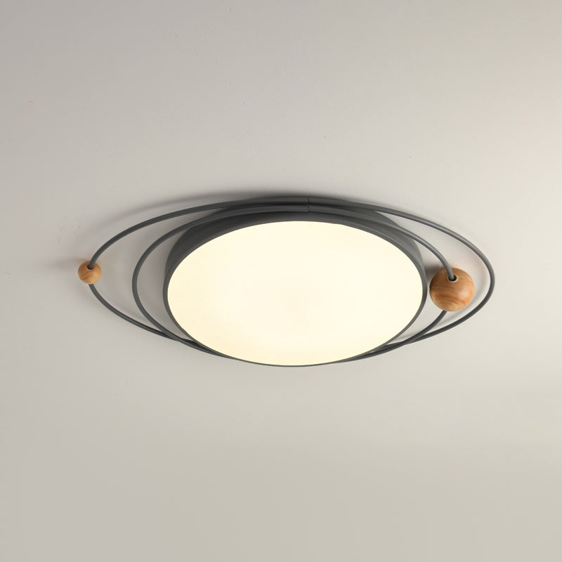 Modern Style Round Flush Mount Lamp Metal 1 Light Flush Mount Fixture