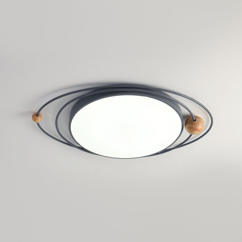 Modern Style Round Flush Mount Lamp Metal 1 Light Flush Mount Fixture