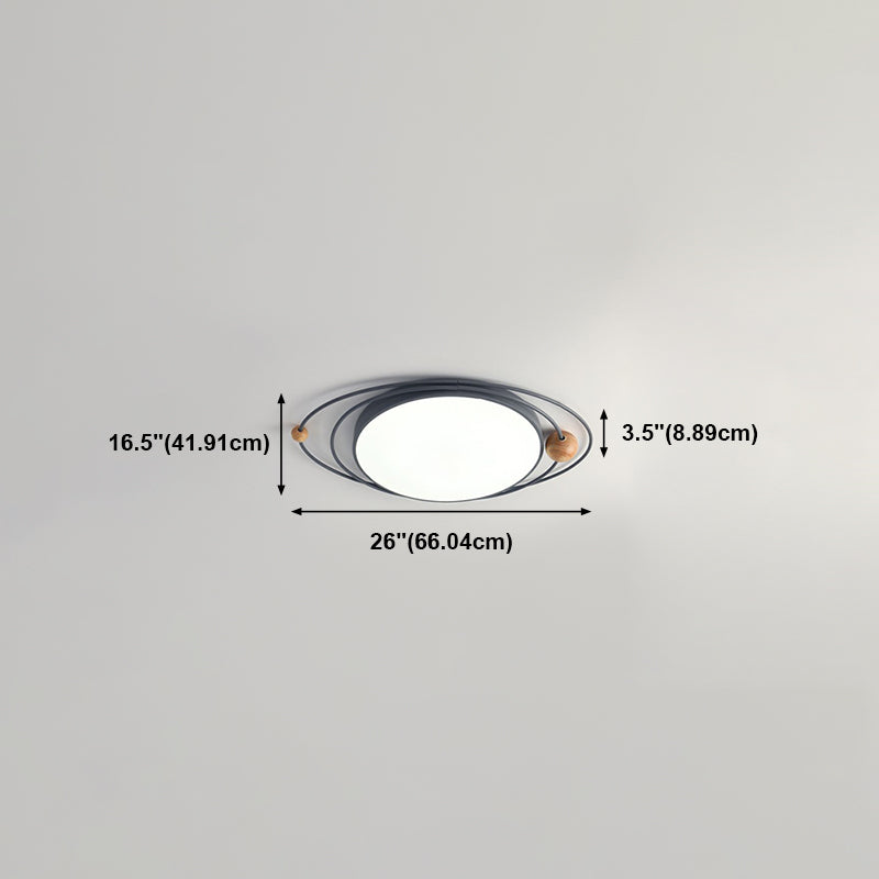 Modern Style Round Flush Mount Lamp Metal 1 Light Flush Mount Fixture