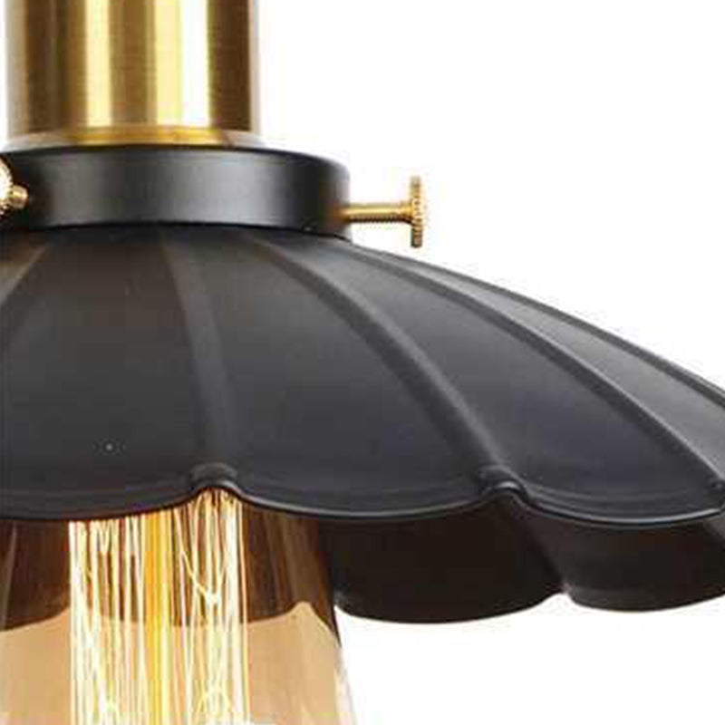 Retro Style Geometric Wall Light Metal Shade Black Wall Sconce for Restaurant