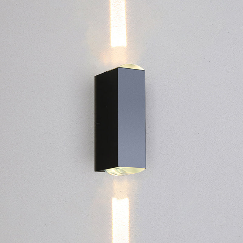 Modern Style Rectangular Wall Light Sconces Metal Multi Lights Wall Washer Sconce in Black