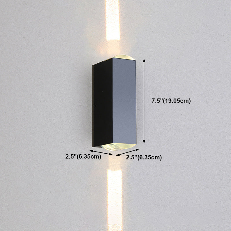 Modern Style Rectangular Wall Light Sconces Metal Multi Lights Wall Washer Sconce in Black