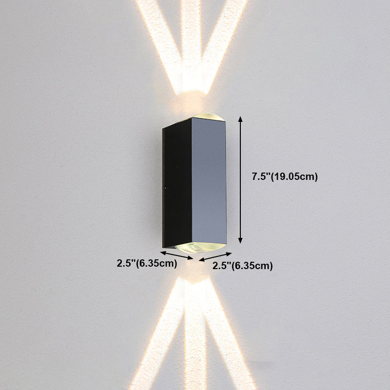 Modern Style Rectangular Wall Light Sconces Metal Multi Lights Wall Washer Sconce in Black