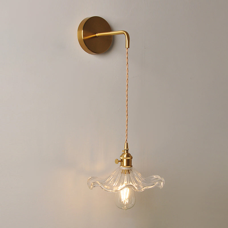 Modern Style Glass Shade Wall Light Sconce Creative Wall Light Fixture for Bedroom