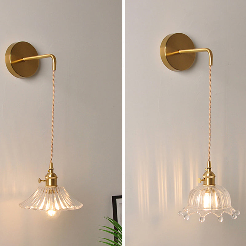 Modern Style Glass Shade Wall Light Sconce Creative Wall Light Fixture for Bedroom