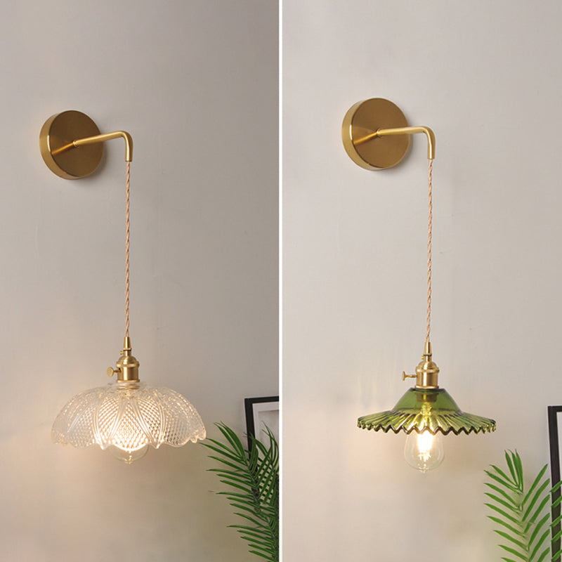 Modern Style Glass Shade Wall Light Sconce Creative Wall Light Fixture for Bedroom