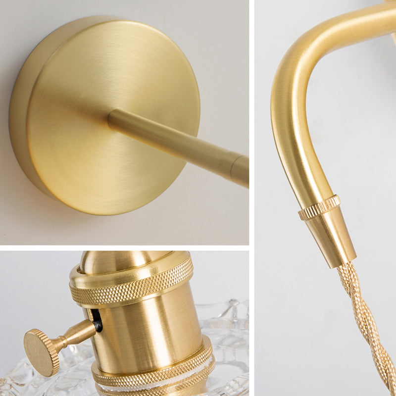 Modern Style Glass Shade Wall Light Sconce Creative Wall Light Fixture for Bedroom