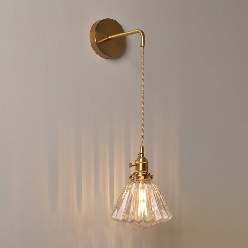 Modern Style Glass Shade Wall Light Sconce Creative Wall Light Fixture for Bedroom