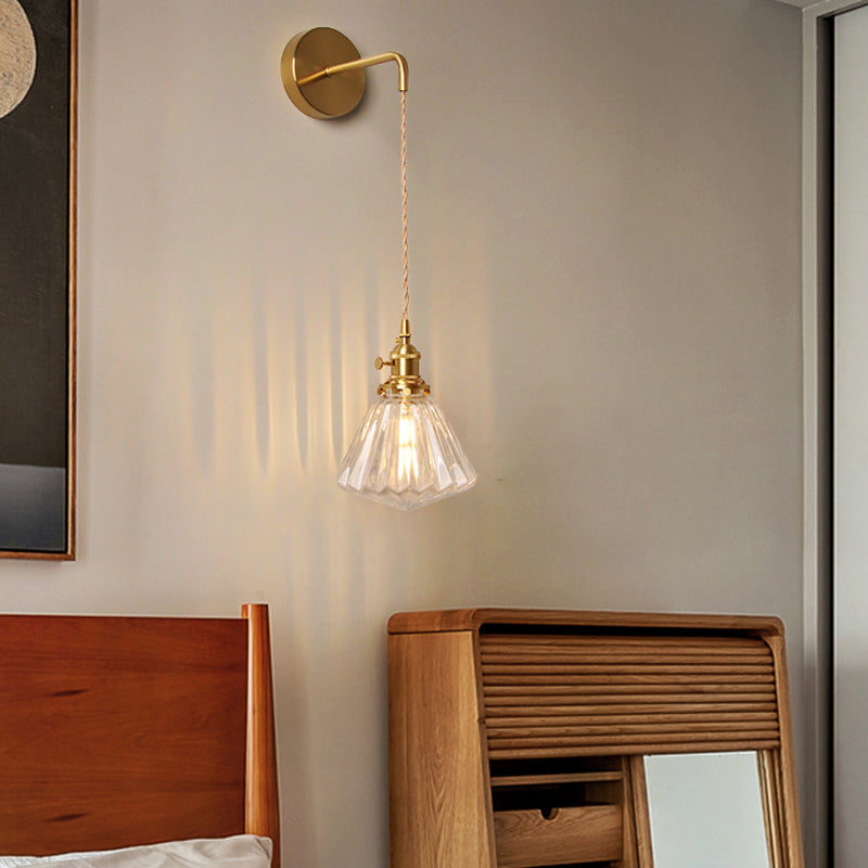 Modern Style Glass Shade Wall Light Sconce Creative Wall Light Fixture for Bedroom