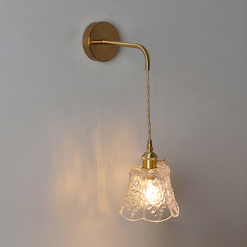 Modern Style Glass Shade Wall Light Sconce Creative Wall Light Fixture for Bedroom