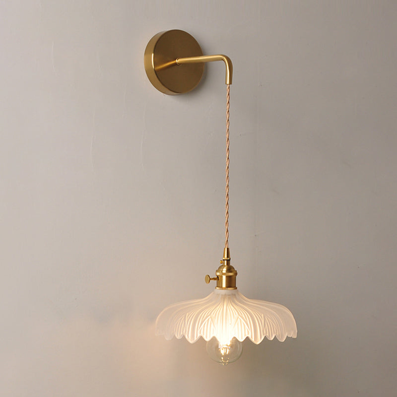 Modern Style Glass Shade Wall Light Sconce Creative Wall Light Fixture for Bedroom