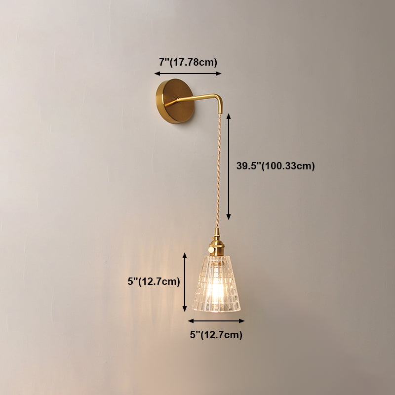 Modern Style Glass Shade Wall Light Sconce Creative Wall Light Fixture for Bedroom