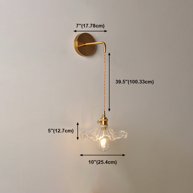 Modern Style Glass Shade Wall Light Sconce Creative Wall Light Fixture for Bedroom