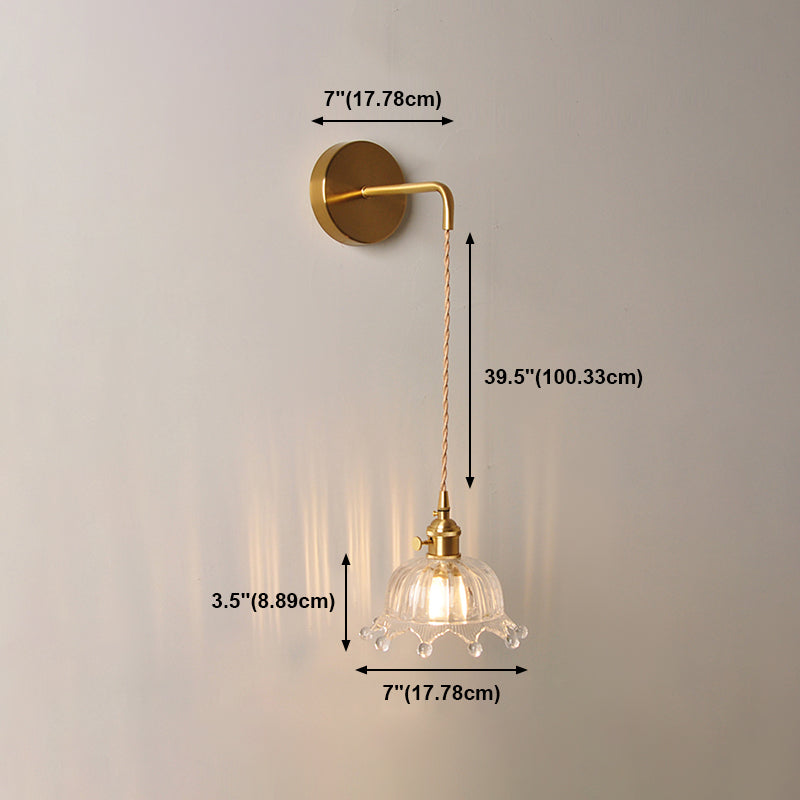 Modern Style Glass Shade Wall Light Sconce Creative Wall Light Fixture for Bedroom
