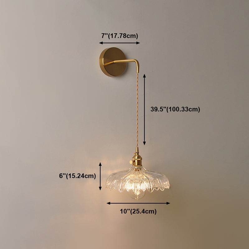 Modern Style Glass Shade Wall Light Sconce Creative Wall Light Fixture for Bedroom