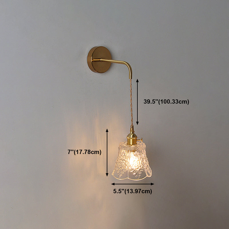 Modern Style Glass Shade Wall Light Sconce Creative Wall Light Fixture for Bedroom
