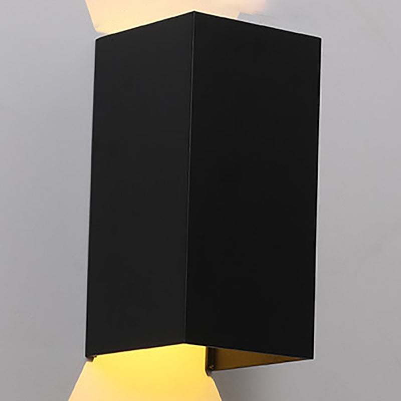 2 Lights Geometric Wall Washer Sconce Modern Style Metal Wall Lighting