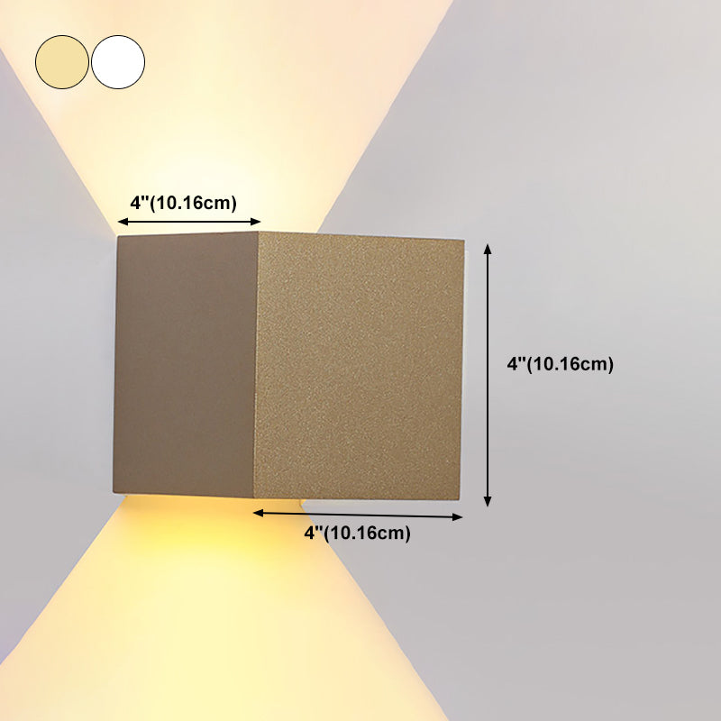 2 Lights Geometric Wall Washer Sconce Modern Style Metal Wall Lighting