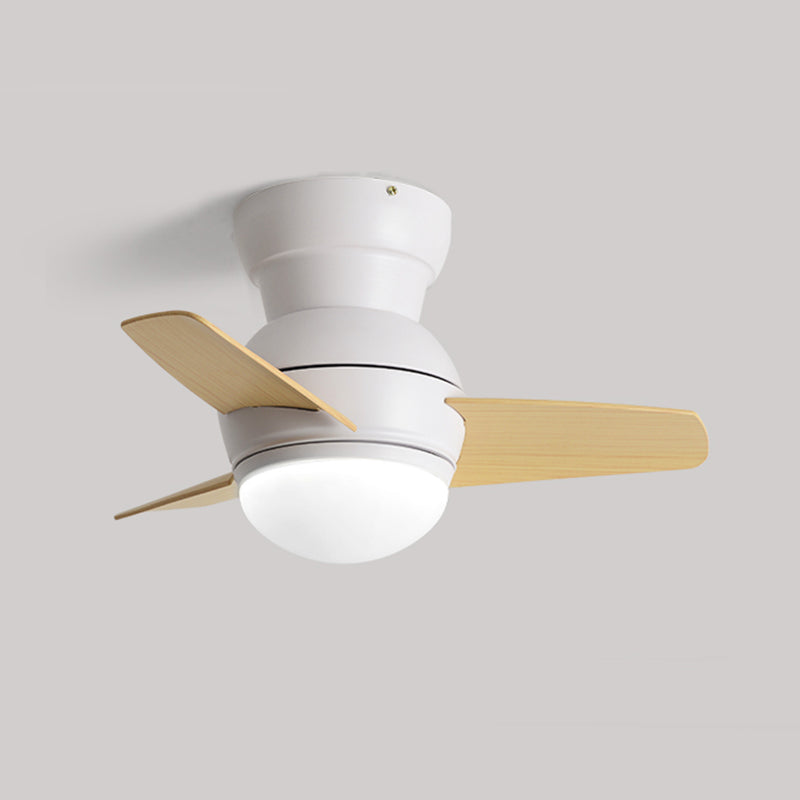 Kids Style Round Shape Ceiling Fan Light Metal Single Light LED Ceiling Fan Lamp