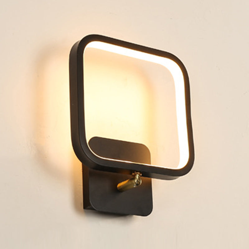 Modern Style Metal Wall Light Geometric Shape LED Wall Sconce for Bedroom