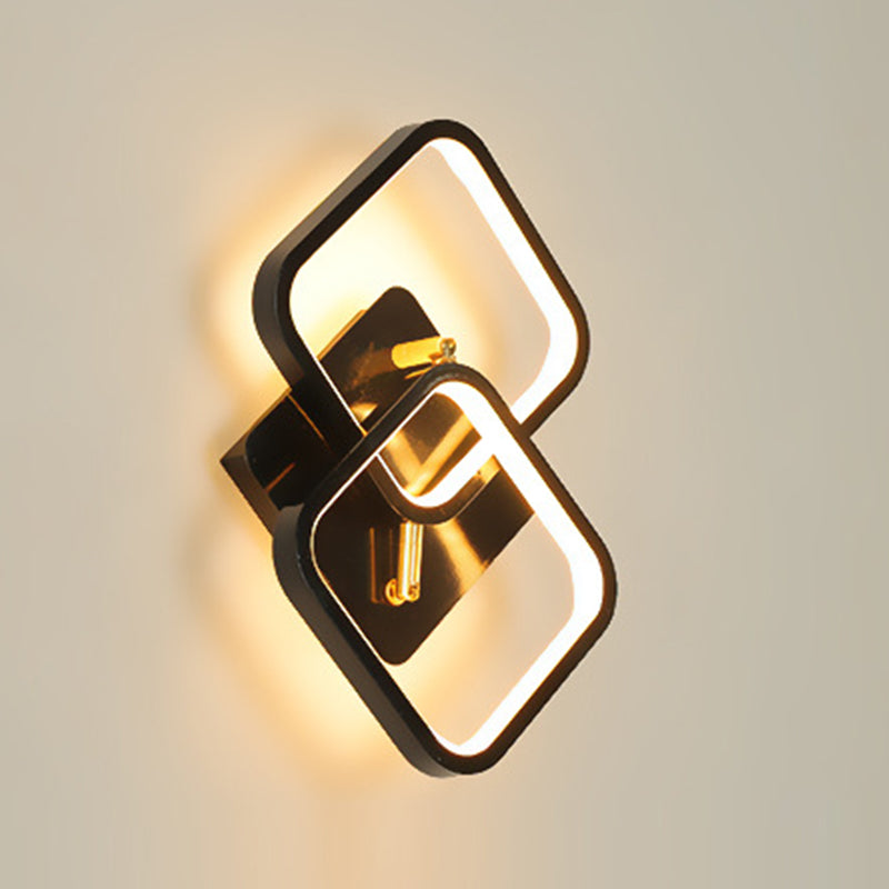 Modern Style Metal Wall Light Geometric Shape LED Wall Sconce for Bedroom