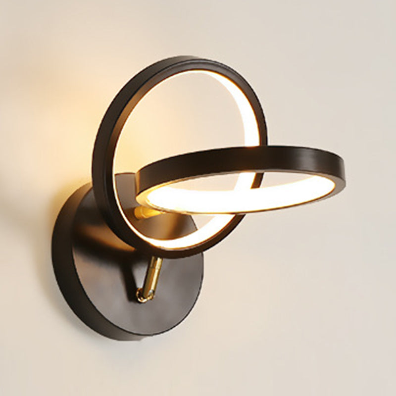 Modern Style Metal Wall Light Geometric Shape LED Wall Sconce for Bedroom
