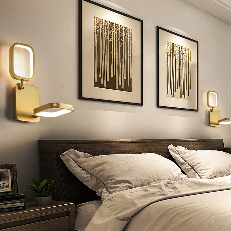 Modern Style Metal Wall Light Geometric Shape LED Wall Sconce for Bedroom