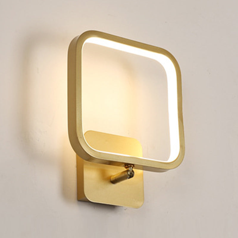 Modern Style Metal Wall Light Geometric Shape LED Wall Sconce for Bedroom